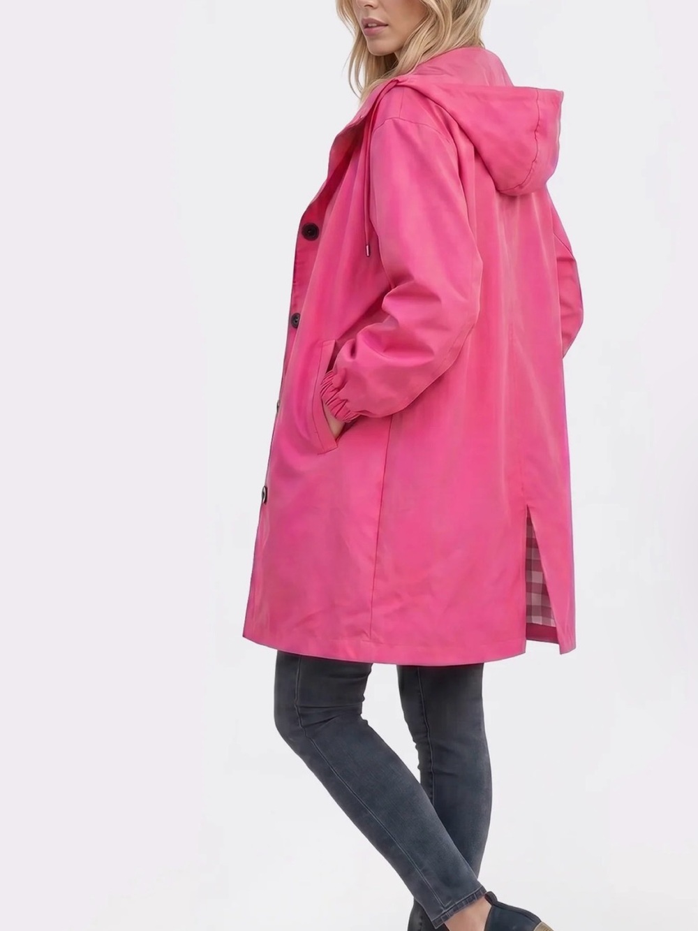 WJacket Icon Windbreaker Rain Jacket Longline Water-resistant Windproof - Picture 8 of 16